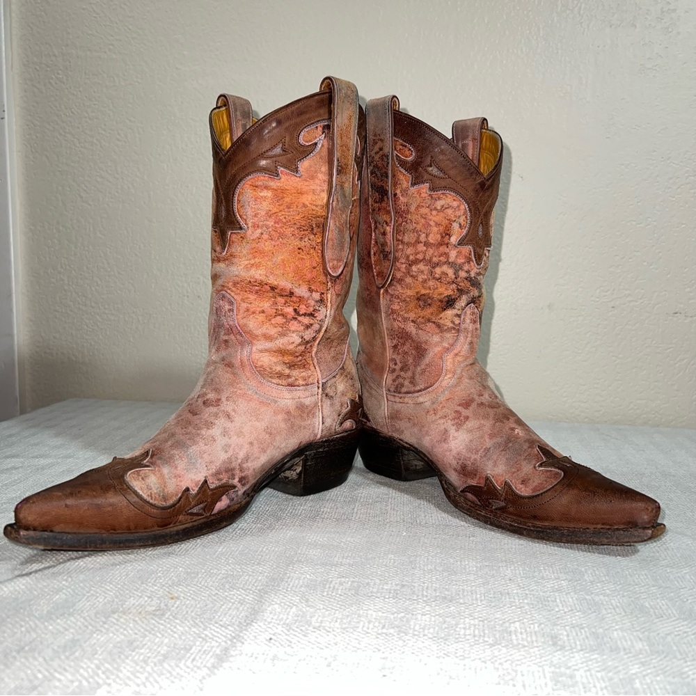Old Gringo Leopardito Pink Womens Western Boots Animal Print Leather Accents 5.5